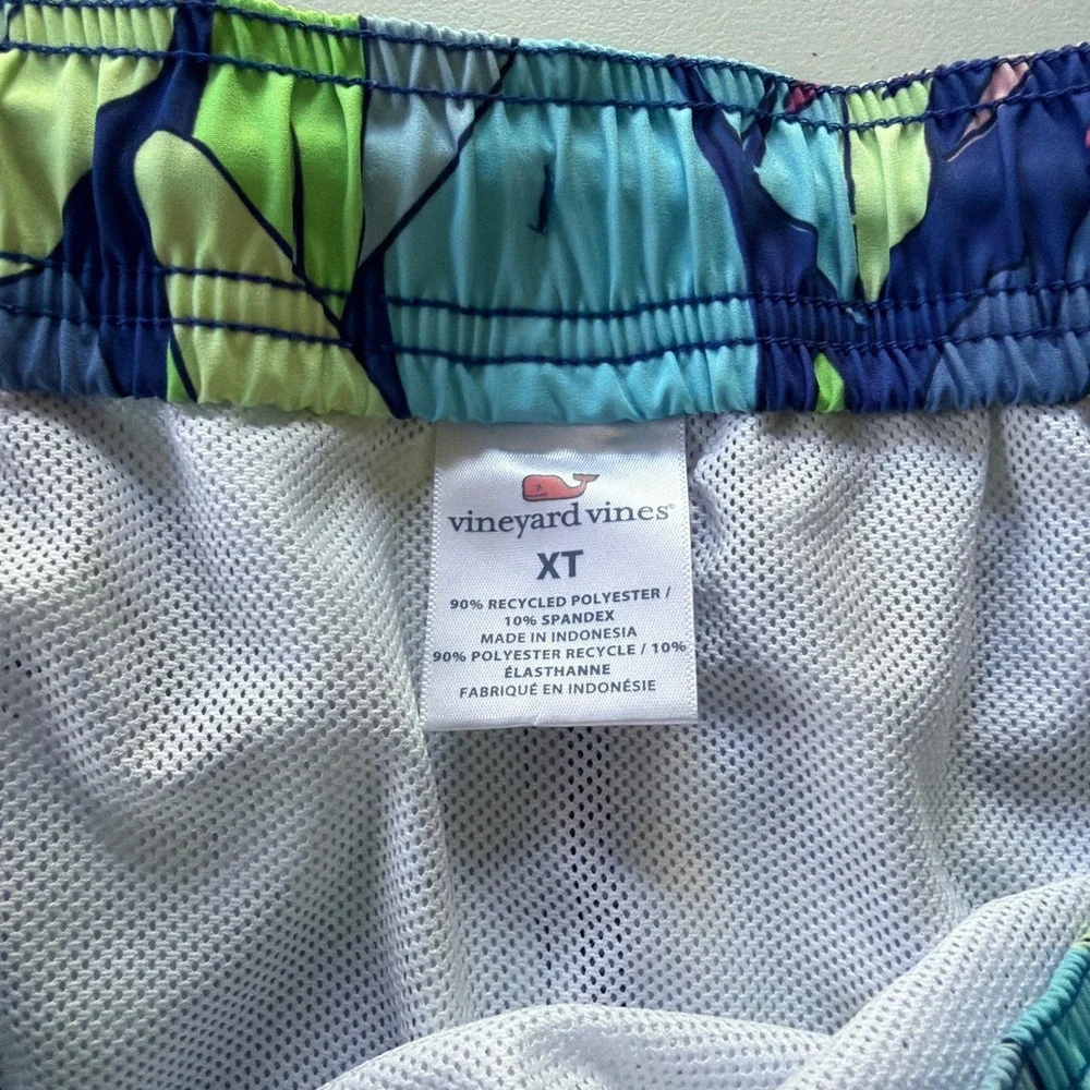 Vineyard Vines Mens XT XLT Tall Swim Trunks 8 Inch Floral Blue Pink Green